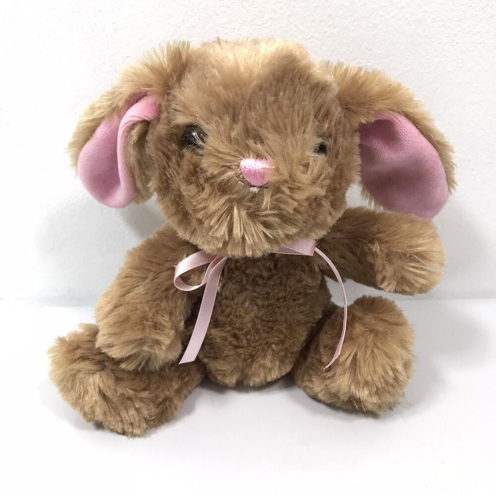 Dandee Bunny Rabbit Brown Pink Soft Plush Stuffed Animal Toy Gift‎